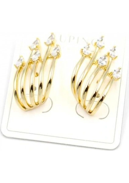 Ieg Taşlı Küpe - 14K Altın