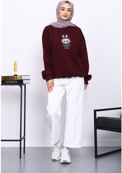 Mürdüm Bisiklet Yaka Üç İplik Sweat fiyatları