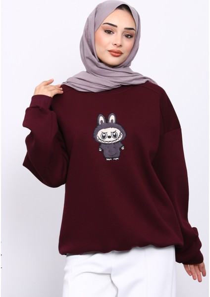 Mürdüm Bisiklet Yaka Üç İplik Sweat modelleri