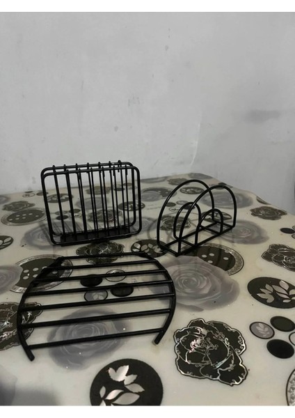 3lü Peçetelik Seti Kare,yuvarlak Peçetelik Nihale