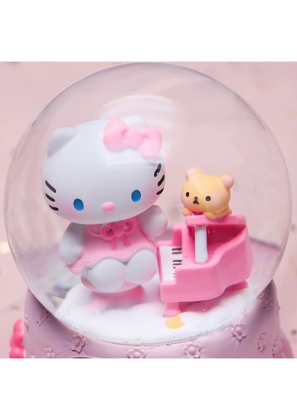 Hello Kitty Happy Temalı Işıklı Müzikli Püskürtmeli Büyük Boy Kar Küresi fırsatları