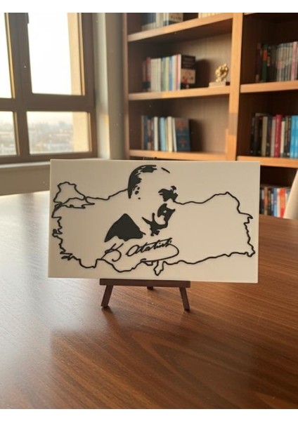 Atatürk Imzalı Türkiye Hiaritası Masaüstü Dekorasyonu | Masaüstü Süsü