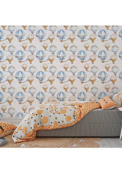 Balonlar Desenli Çocuk Odası Duvar Kağıdı -Isı ve Ses Yalıtımı Yırtılmaz