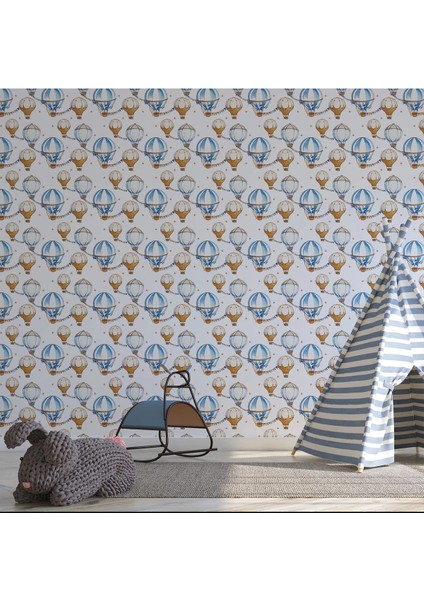 Balonlar Desenli Çocuk Odası Duvar Kağıdı -Isı ve Ses Yalıtımı Yırtılmaz modelleri