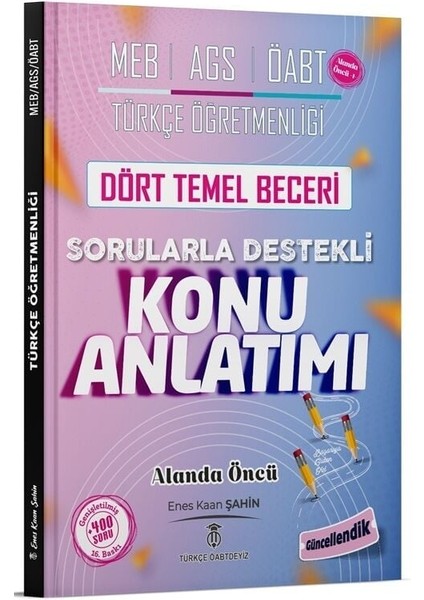 Türkçe Öabtdeyiz Öabt Meb-Ags Türkçe Dört Temel Beceri Konu Anlatımı - Enes Kaan Şahin Türkçe Öabtdeyiz