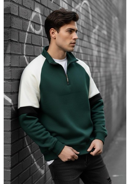 Wesst Üç Iplik Şardonlu Yarım Fermuarlı Yaka Erkek Sweatshirt fiyatları