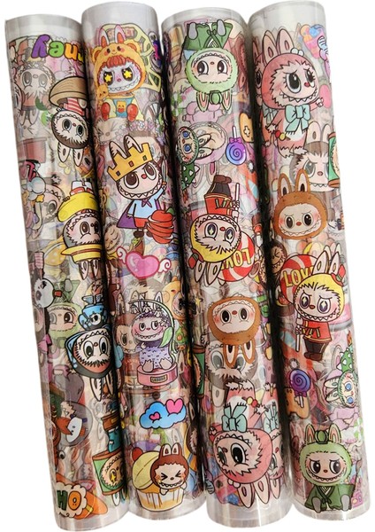 Labubu 100’LÜ Cute Roll Sticker Set – Kawaii Karakterli Rulo Çıkartmalar, Defter ve Günlük Süsleme fiyatları