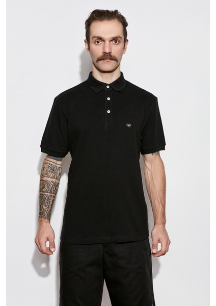Siyah Regular Fit Polo T-Shirt