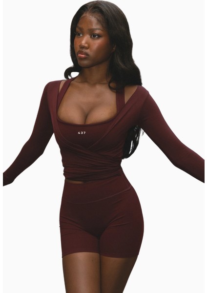 437 The Ballet Wrap Eco-Friendly Modal Uzun Kollu Bale Tarzı Kadın Üst fiyatları