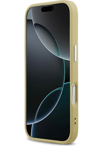 iPhone 17 Uyumlu Kılıf Guess Lisanslı M-Safeli Metal Kamera Çerçeveli Üçgen Logolu Glitter Gold indirimleri