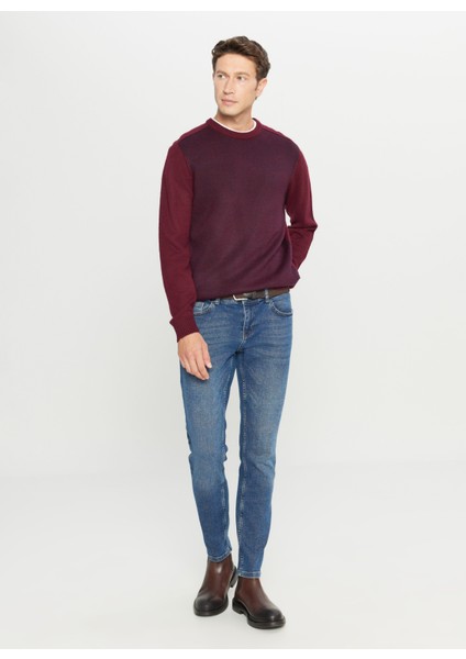 Bisiklet Yaka Standart Lacivert - Bordo Erkek Kazak ACE049261478_BRL fiyatları