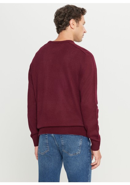 Bisiklet Yaka Standart Lacivert - Bordo Erkek Kazak ACE049261478_BRL indirimleri