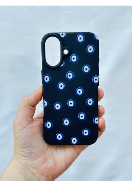 iPhone 16 -Nazar Boncuk Desenli Silikon Darbe Emici Klasik Korumalı Rubber Kılıf fiyatları