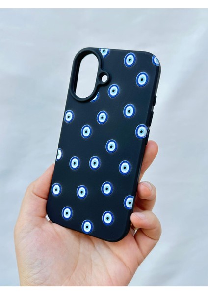 iPhone 16 -Nazar Boncuk Desenli Silikon Darbe Emici Klasik Korumalı Rubber Kılıf fırsatları
