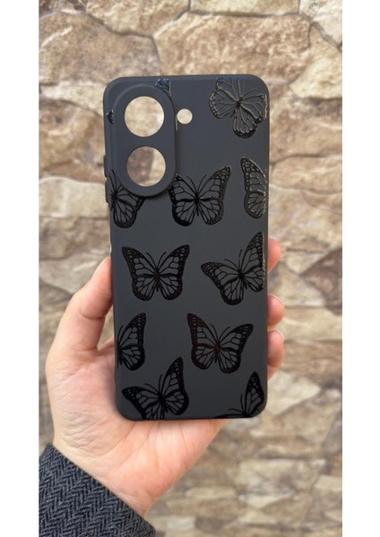 Redmi A5 Uyumlu Siyah Kelebek Desenli Silikon Darbe Emici Klasik Korumalı Rubber Kılıf fiyatları