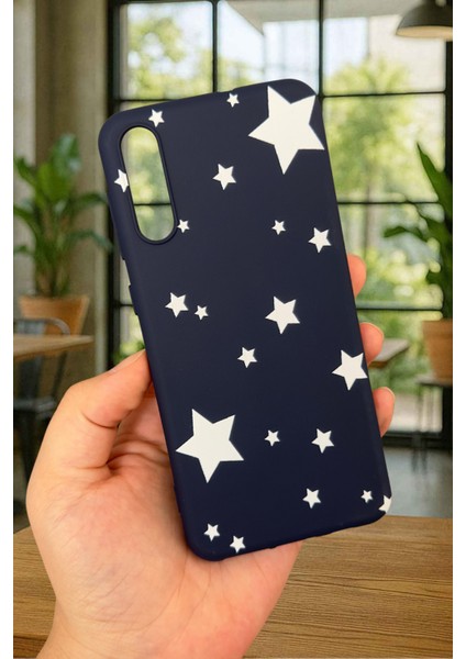 Samsung Galaxy A50 Uyumlu Mini Yıldız Desenli Silikon Darbe Emici Klasik Korumalı Rubber Kılıf