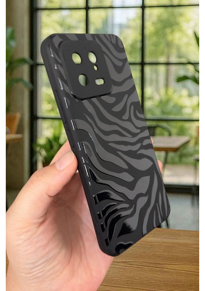 Xiaomi Mi 13 Uyumlu Zebra Desenli Silikon Darbe Emici Klasik Korumalı Rubber Kılıf modelleri
