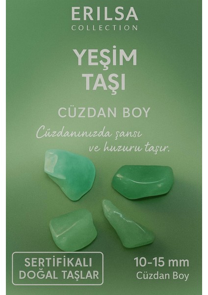 Sertifikalı Yeşim Taşı Kütle 10-15 mm Cüzdan Boy – Şans Huzur ve Bereket Taşı
