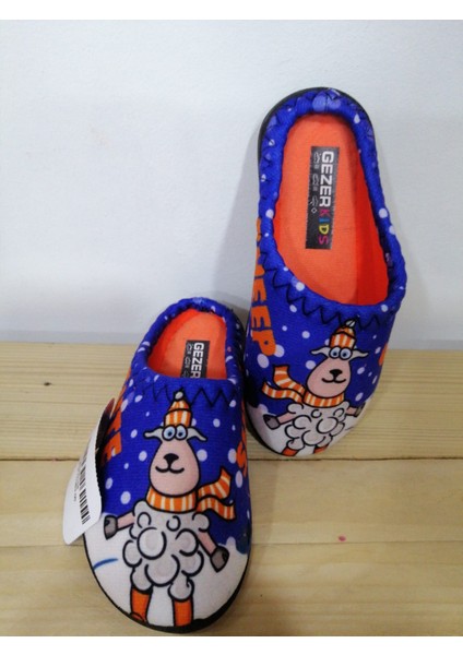 Yeni Sezon Rahat Taban Koyun Desenli Kışlık Erkek Çocuk Ev Terliği