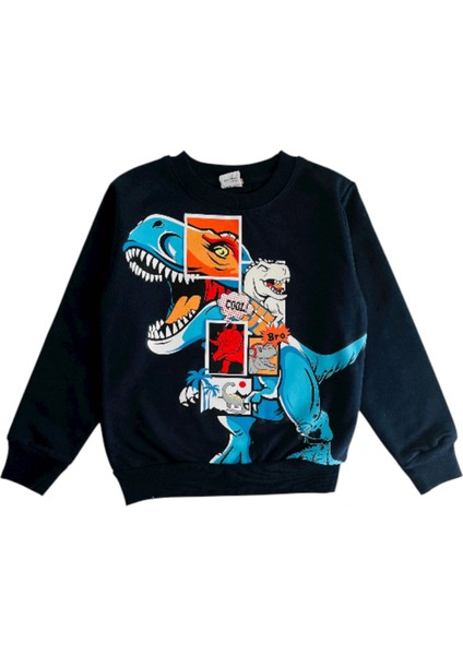 4-10 Yaş Erkek Çocuk Iki Iplik Şardonlu Dinozor Baskılı Eşofman Takımı fiyatları