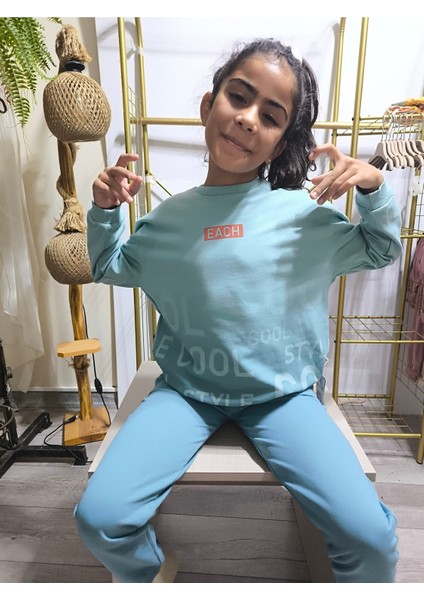 Erkek Kız Çocuk Alt Üst Takım Unisex Uzun Kollu Eşofman Rahat Spor Şık Modern Tasarım Ribanalı fiyatları