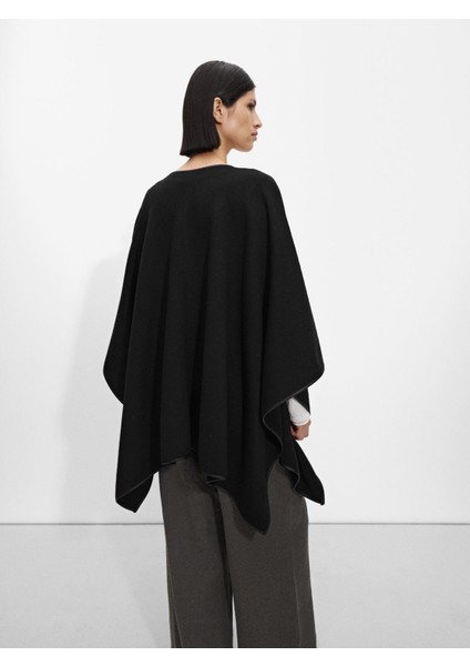 Kontrast Dikiş Detaylı Örme Panço fırsatları