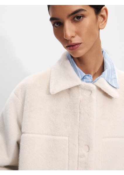 Kürk Görünümlü Cepli Uzun Kaban modelleri