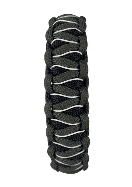 Haki Siyah Beyaz Paracord Bileklik
