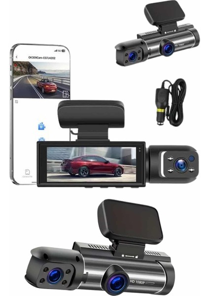 Araç Kamerası Black Box Çift Kameralı Ekranlı Full Hd Sürüş Kamerası - T068G578-Z48068 indirimleri