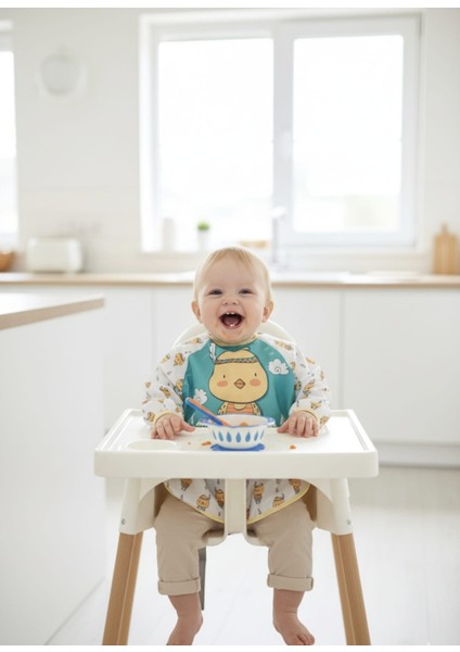 Laura Baby Uzun Kollu Sıvı Geçirmez Mama ve Aktivite Önlüğü fırsatları