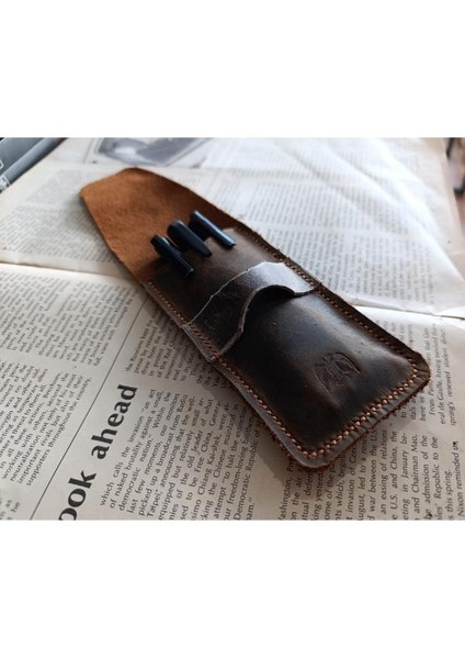 Crazy Gerçek Deri Özel Kalemleriniz Için Kalemlik ( 3*4 Kalem Için ) 28 cm \ 8 cm Büyük Boy NLU22 modelleri