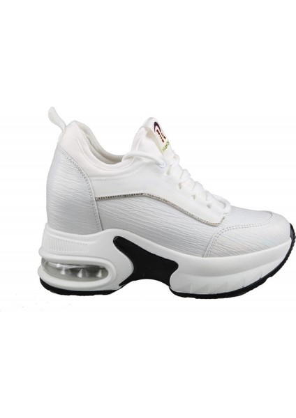 24K300-2 Dolgu Topuk Beyaz Kadın Sneakers