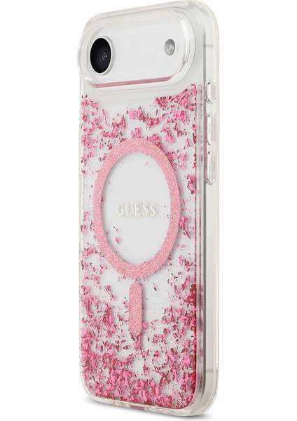 iPhone 17 Air Uyumlu Kılıf Guess Lisanslı M-Safe Şarj Özellikli Transparan Resin Bottom Kapak Pembe fiyatları
