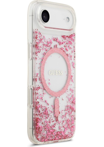 iPhone 17 Air Uyumlu Kılıf Guess Lisanslı M-Safe Şarj Özellikli Transparan Resin Bottom Kapak Pembe fırsatları