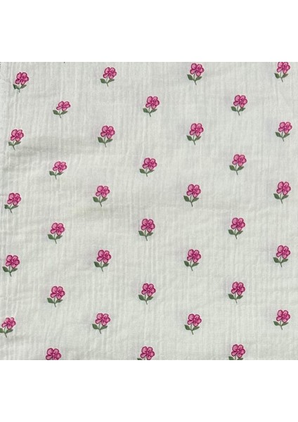 %100 Pamuk Çift Kat Müslin Kumaş – Mini Çiçek Desenli, Nefes Alan Yumuşak Doku modelleri