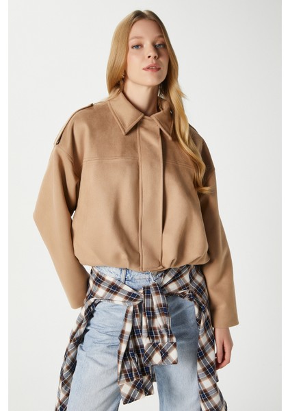 Kadın Rodney Süet Etkili Taba Bomber Ceket