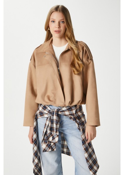 Kadın Rodney Süet Etkili Taba Bomber Ceket fırsatları