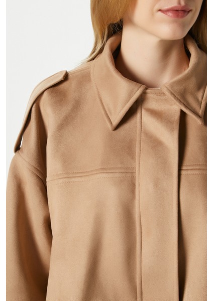 Kadın Rodney Süet Etkili Taba Bomber Ceket indirimleri