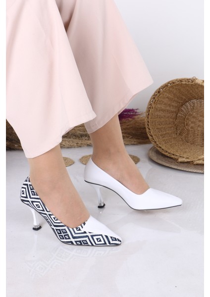 Desenli Siyah Ince Topuklu Stiletto fiyatları