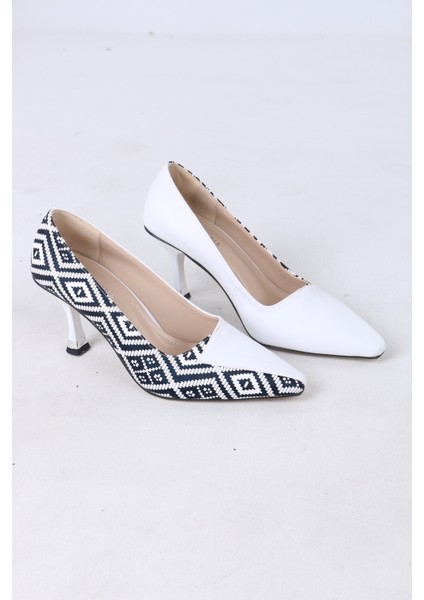 Desenli Siyah Ince Topuklu Stiletto modelleri