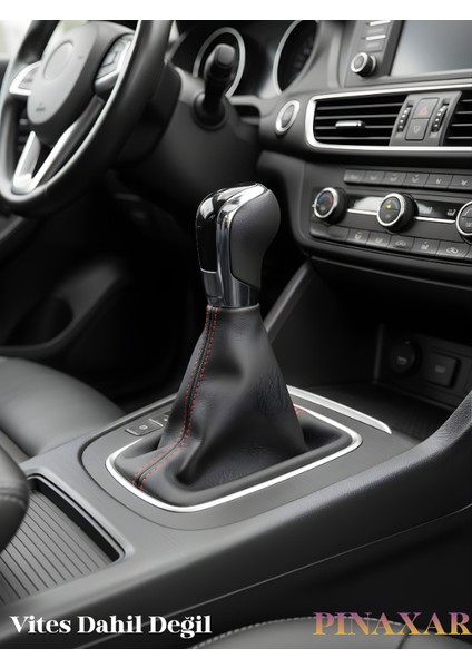 Renault Kangoo Siyah Deri Özel Yeni Tasarım Kırmızı Spor Dikiş Vites Körüğü