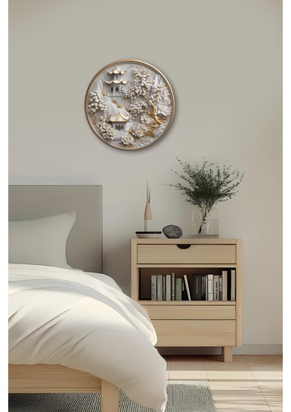 3D Görünümlü Temperli Cam Tablo – Asya Tapınak Manzaralı Duvar Süsü Uv Baskı 33X33 CM-CDS130 fırsatları