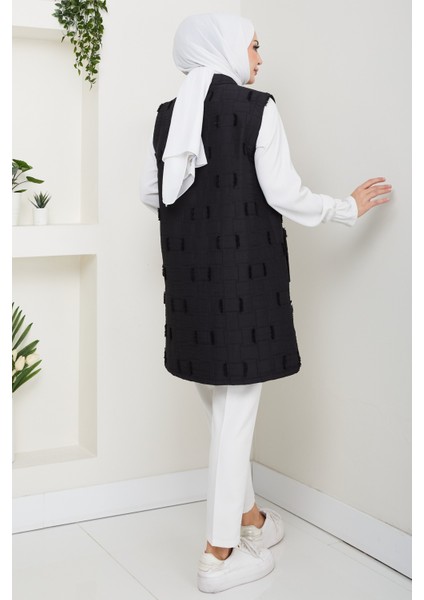 Kadın Saçaklı Giy Çık Kapitone Yelek -PMK490 modelleri