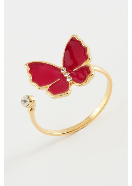 Kelebek Taşlı Mineli Yüzük