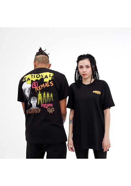 Rational Animals Siyah Regular Fit T-Shirt