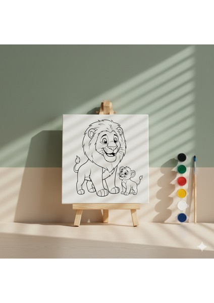 Çocuklar Için Baba Aslan ve Yavrusu Eğitici ve Eğlenceli Boyama Seti fiyatları