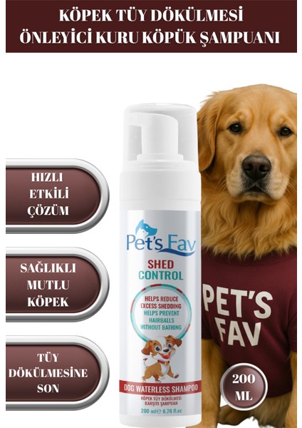 Köpek Tüy Dökülmesi Karşıtı Doğal ve Organik Kuru Köpük Şampuanı