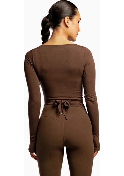 437 The Ballet Wrap Eco-Friendly Modal Uzun Kollu Bale Tarzı Kadın Üst fiyatları