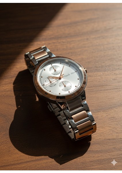 Kadın Kol Saati Bakır ve Gümüş Renk, Gümüş Kadran - Şık Metal Kordon, 2 Yıl Garantili modelleri