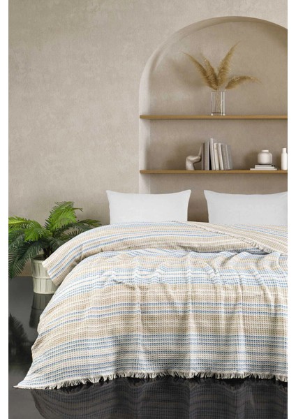 Çift Kişilik Yatak Pikesi Güneş Bej 200 x 230 cm